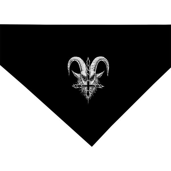 Bavlnená trojrohá šatka s potlačou Cult of Satanic Cross
