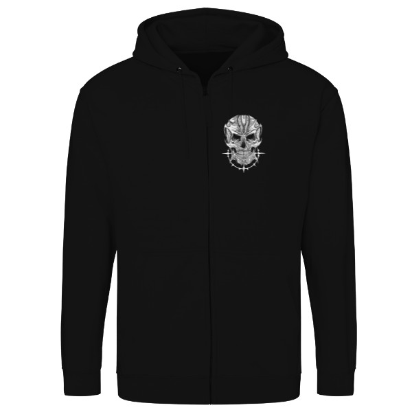 Ladies' zip hoodie s potiskem Devil Skull