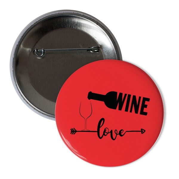 Odznak  s potlačou Láska k vínu placka