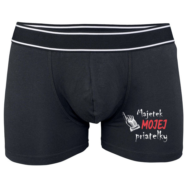 Boxerky Kariban s potlačou Majetek mojej priatelky