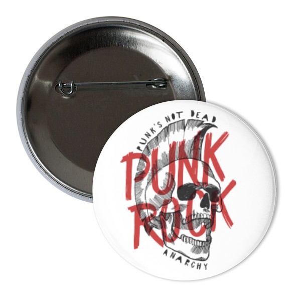 Odznak  s potlačou Punk Rock