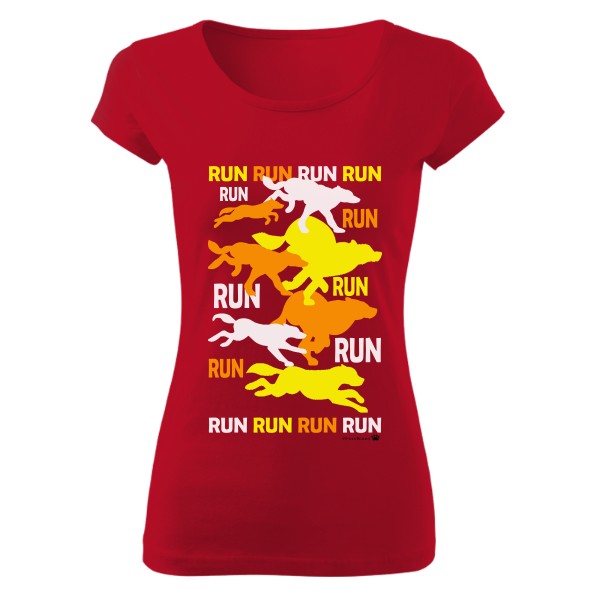 Tričko s potiskem Run oringe Dámské