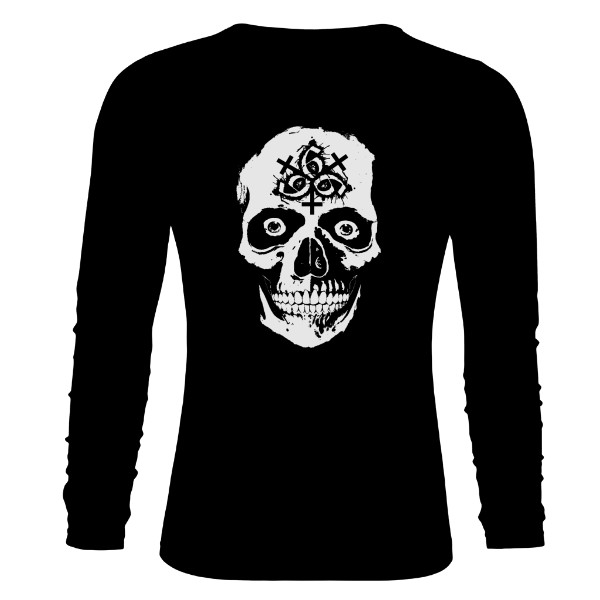 Tričko s potlačou Skull 666