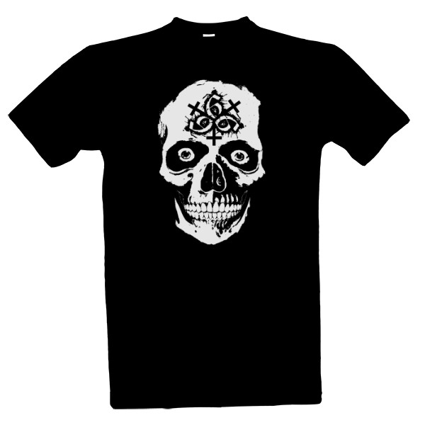 Tričko s potlačou Skull 666