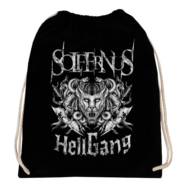 Vak na chrbát s potlačou Solfernus - HellGang - bílý motiv