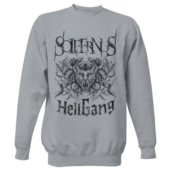 Sweatshirt without hood Unisex s potiskem Solfernus - HellGang - black motif